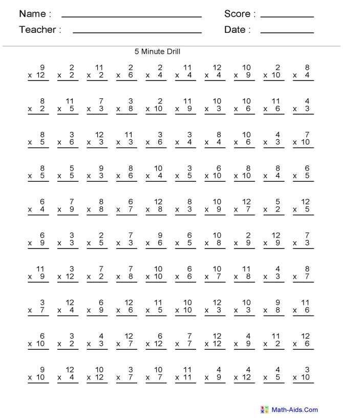 Free Multiplication Printable Worksheets Multiplication Worksheets
