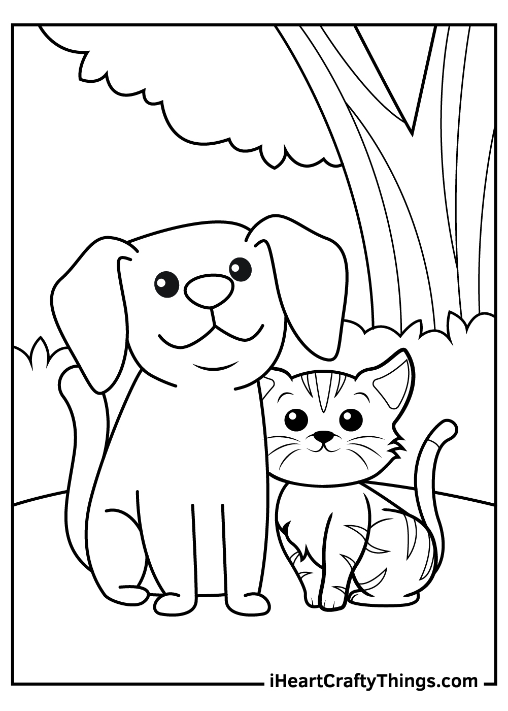 printable coloring pages cats and dogs
