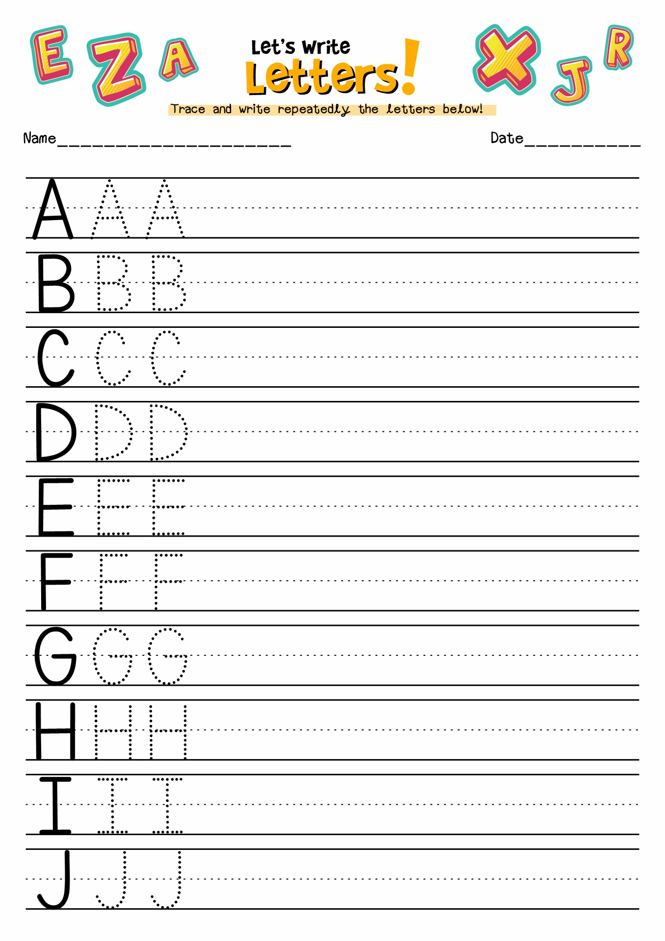 free practice writing worksheets