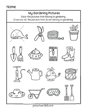 Free Preschool Gardening Theme Activities L1 Worksheets Library