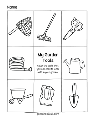 free printable gardening worksheets preschool