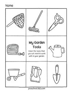 Free Preschool Gardening Theme Activities L1