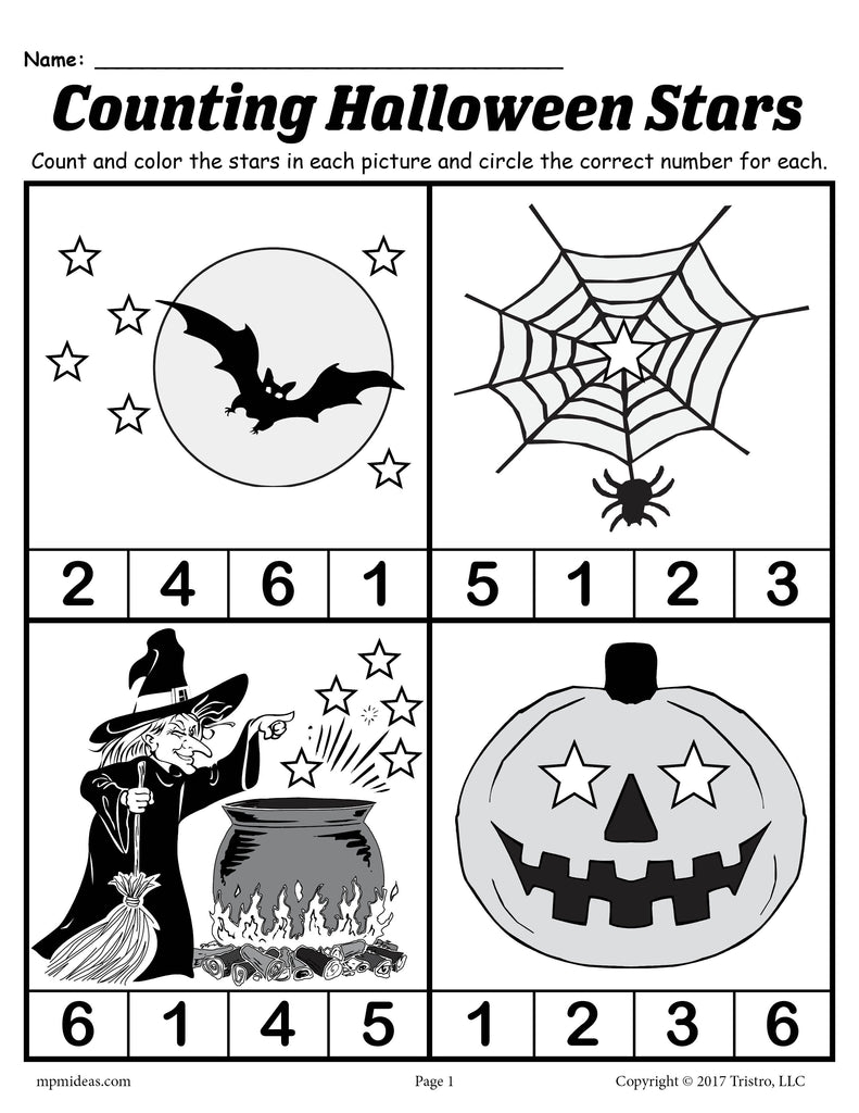 Free Preschool Halloween Coloring Worksheet Worksheets Library