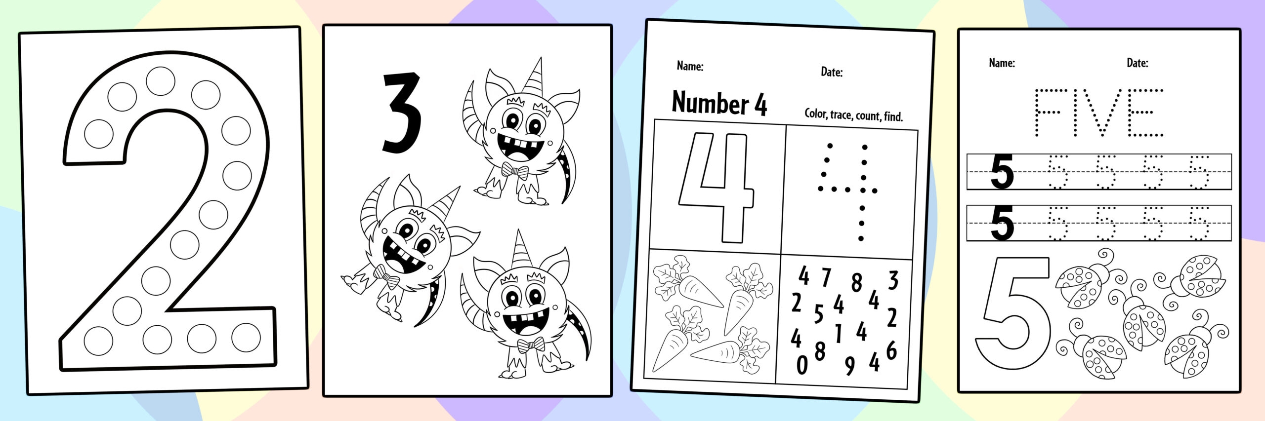 Free Preschool Math Printables Little Dots Education Worksheets Library
