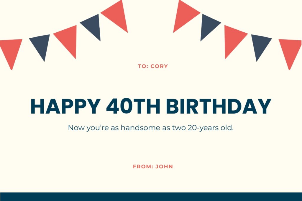 Free Printable 40th Birthday Cards Funny