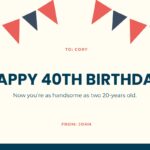 Free Printable 40th Birthday Cards Funny
