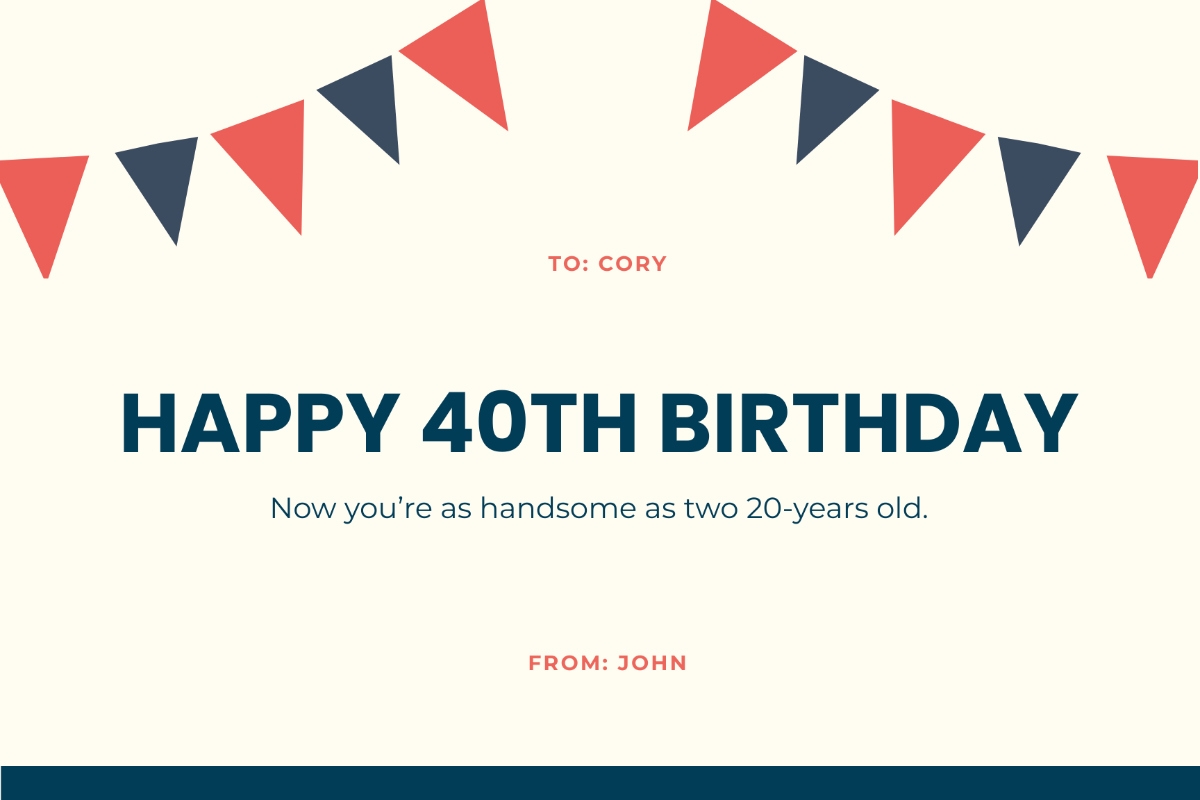 Free Printable 40th Birthday Cards Funny