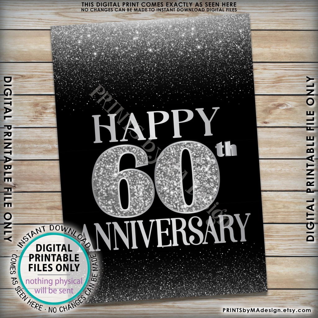 Free Printable 60th Anniversary Cards Free Templates Printable