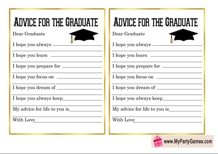 Free Printable Advice Cards For The Graduate Advice For The Graduate