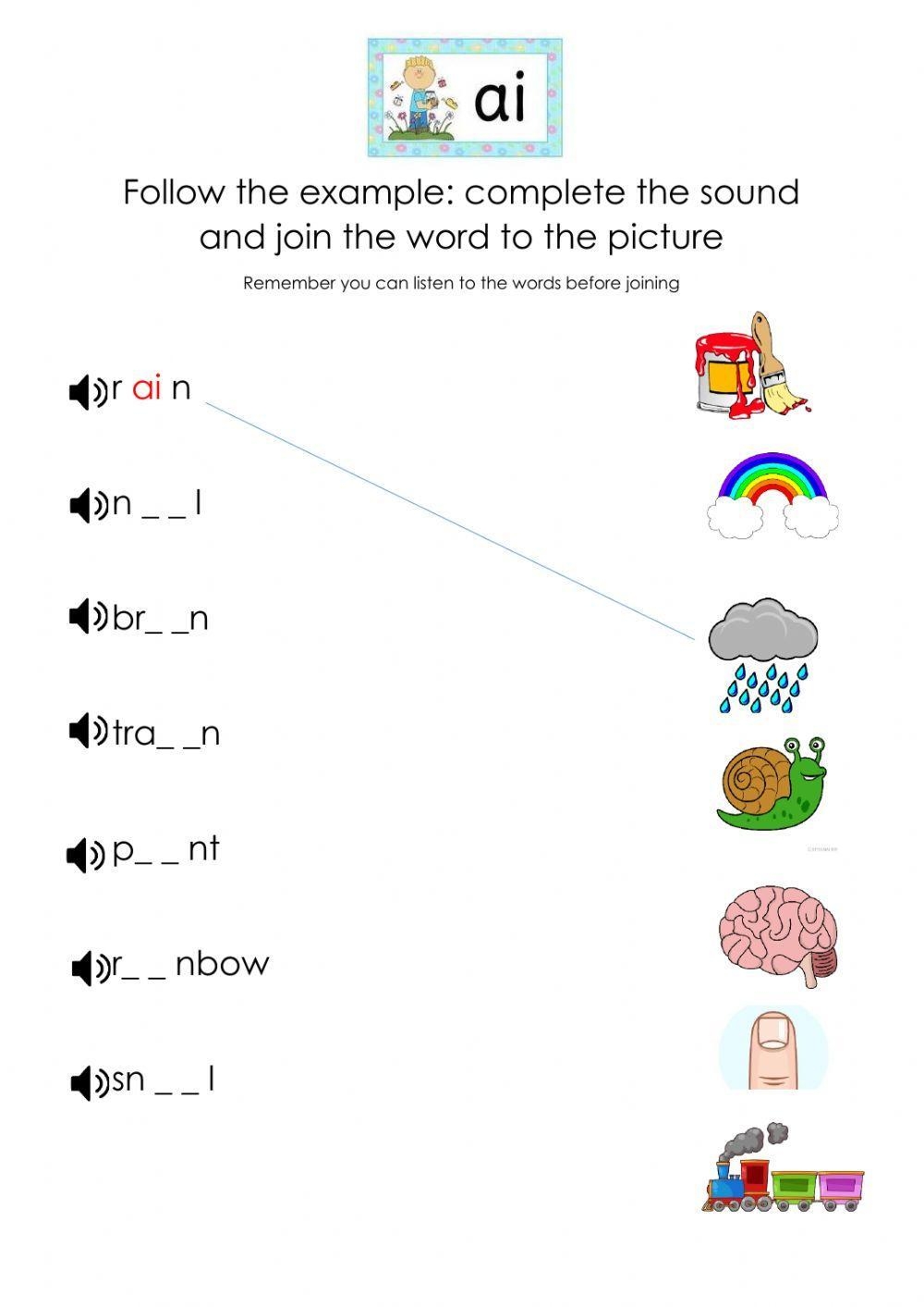 Free Printable Ai Digraph Worksheet Kiddoworksheets Worksheets Library