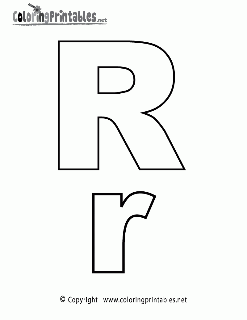 Free Printable Alphabet Letter R Coloring Page
