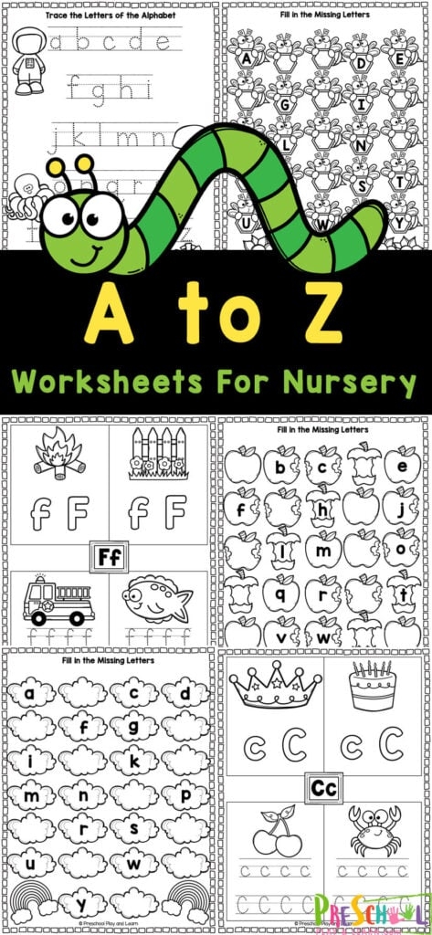 FREE Printable Alphabet Worksheets For Nursery From A Z Worksheets 