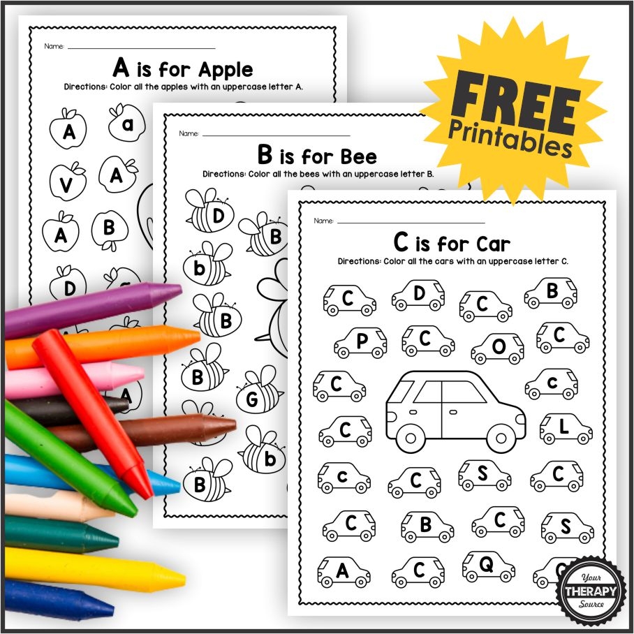 kindergarten alphabet worksheets