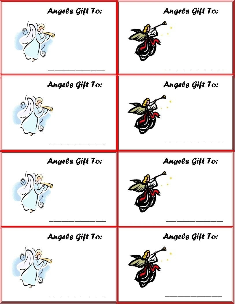 Free Printable Angel Tree Tags Template Free Printable