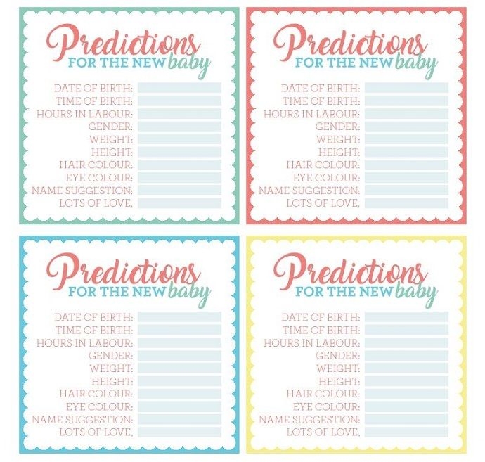Free Printable Baby Shower Prediction Cards Artofit