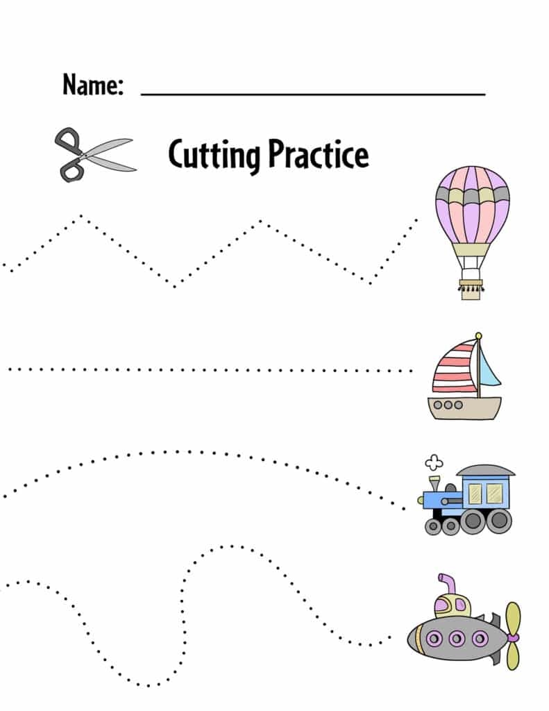 Free Printable Back To School Cutting Worksheets The Keeper Of 