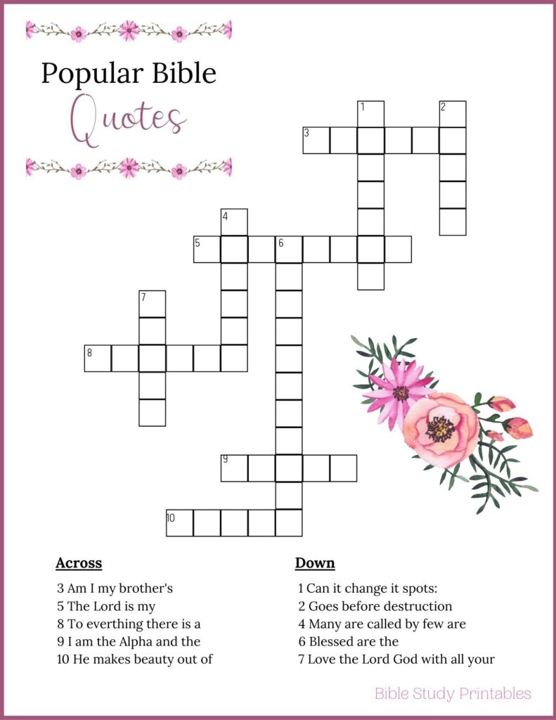 Free Printable Biblical Crossword Puzzles FREE Printable HQ
