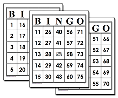 free printable empty bingo card