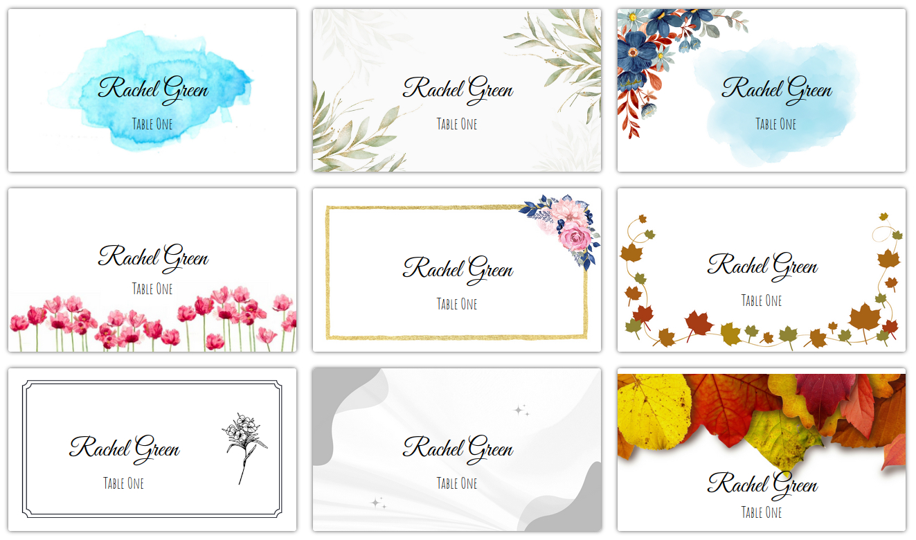 Free Printable Birthday Place Cards Template