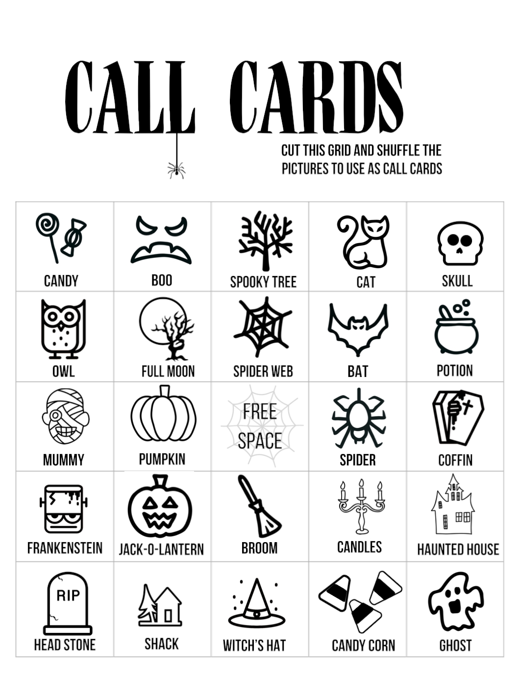 Free Printable Black And White Halloween Bingo Cards Vrogue co