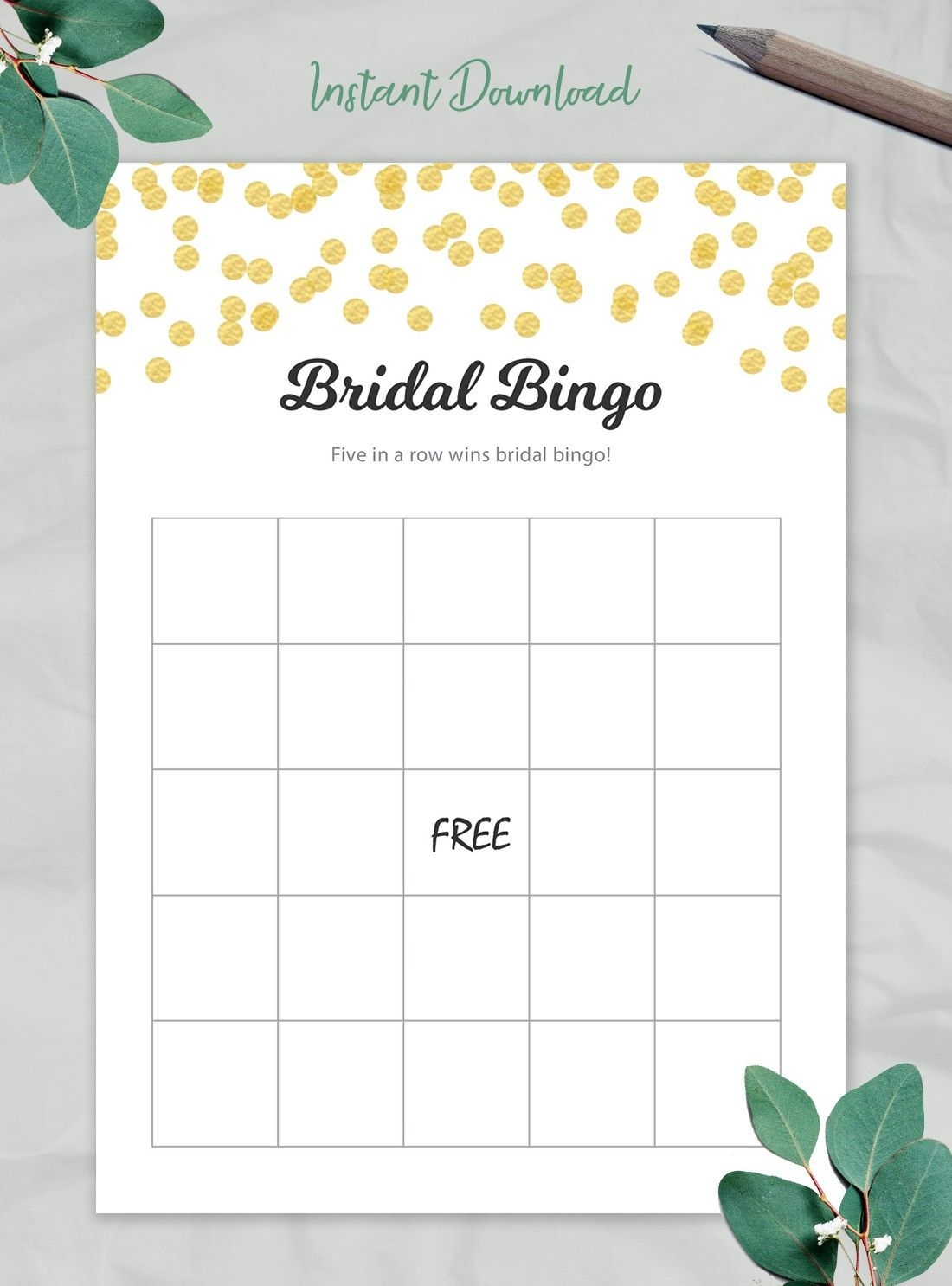 Free Printable Blank Bridal Shower Bingo Cards Nomboost