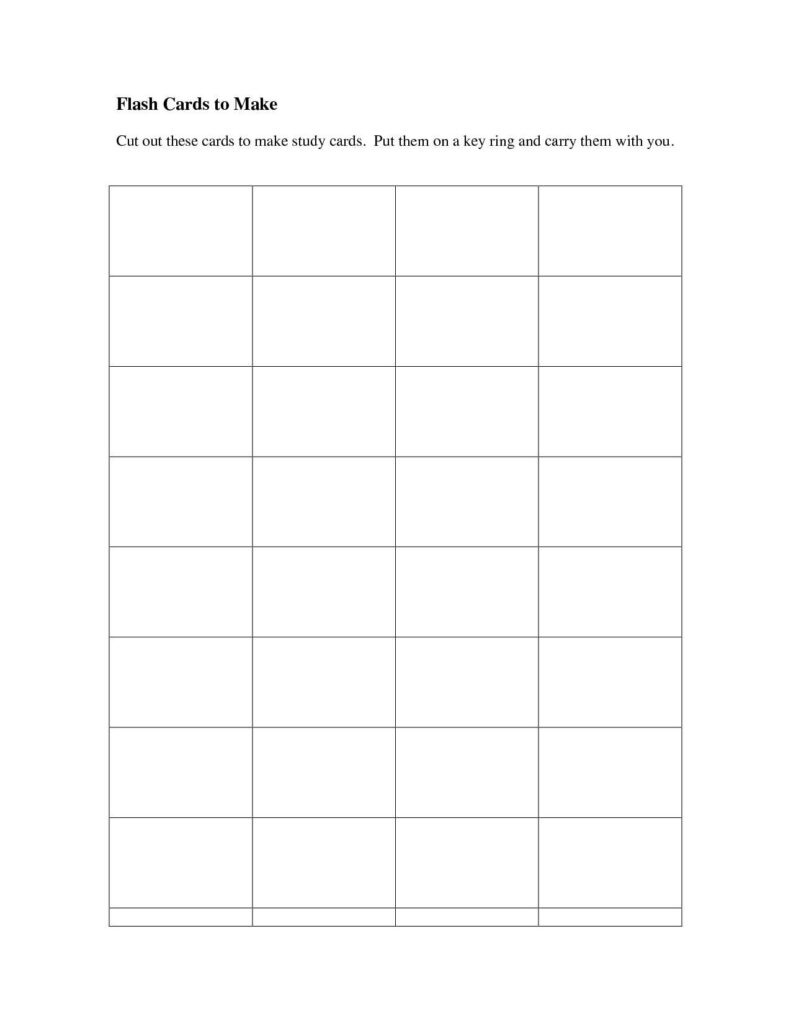 Free Printable Blank Flash Cards Template Sarseh