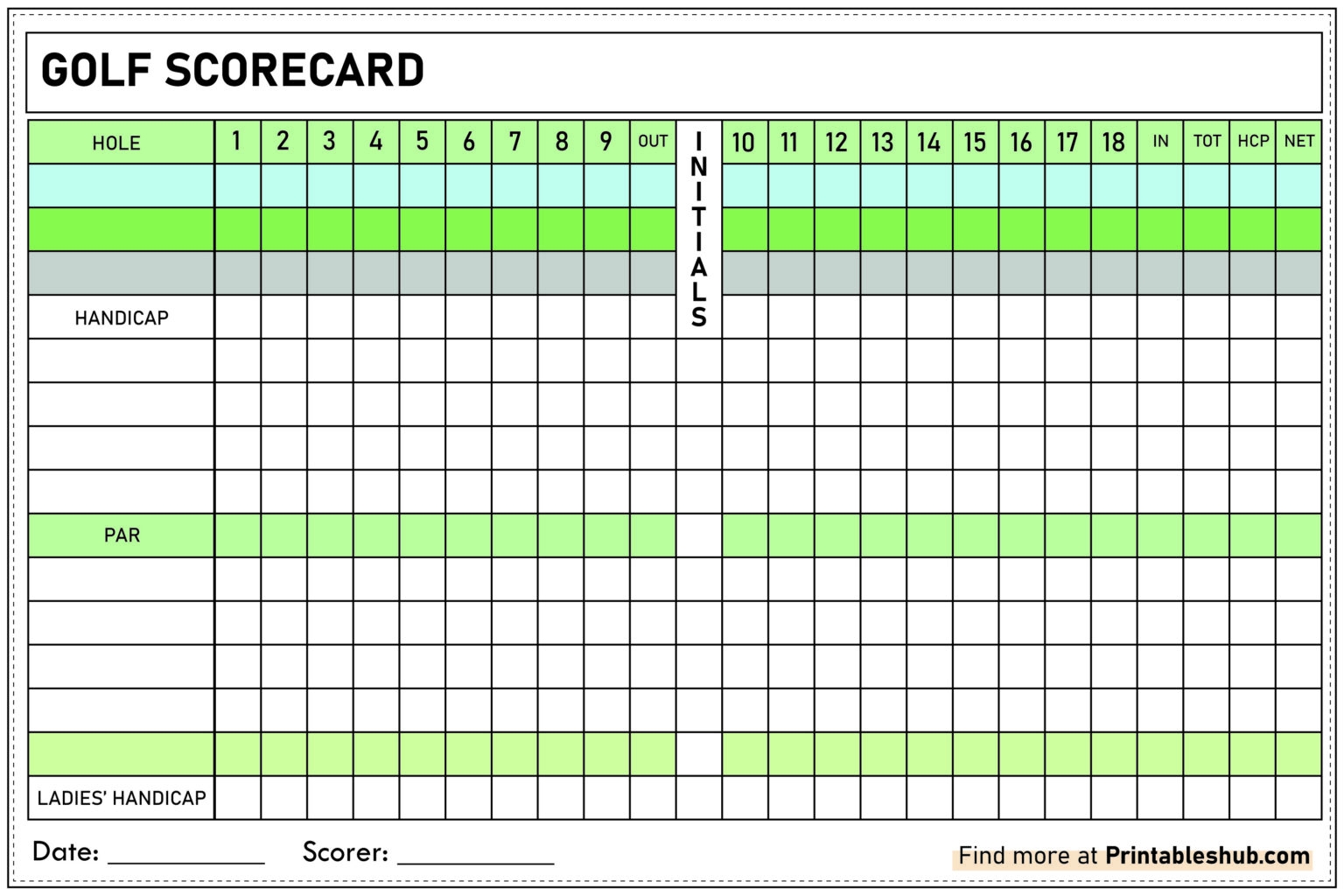 Free Printable Blank Golf Score Cards Templates PDF Included 