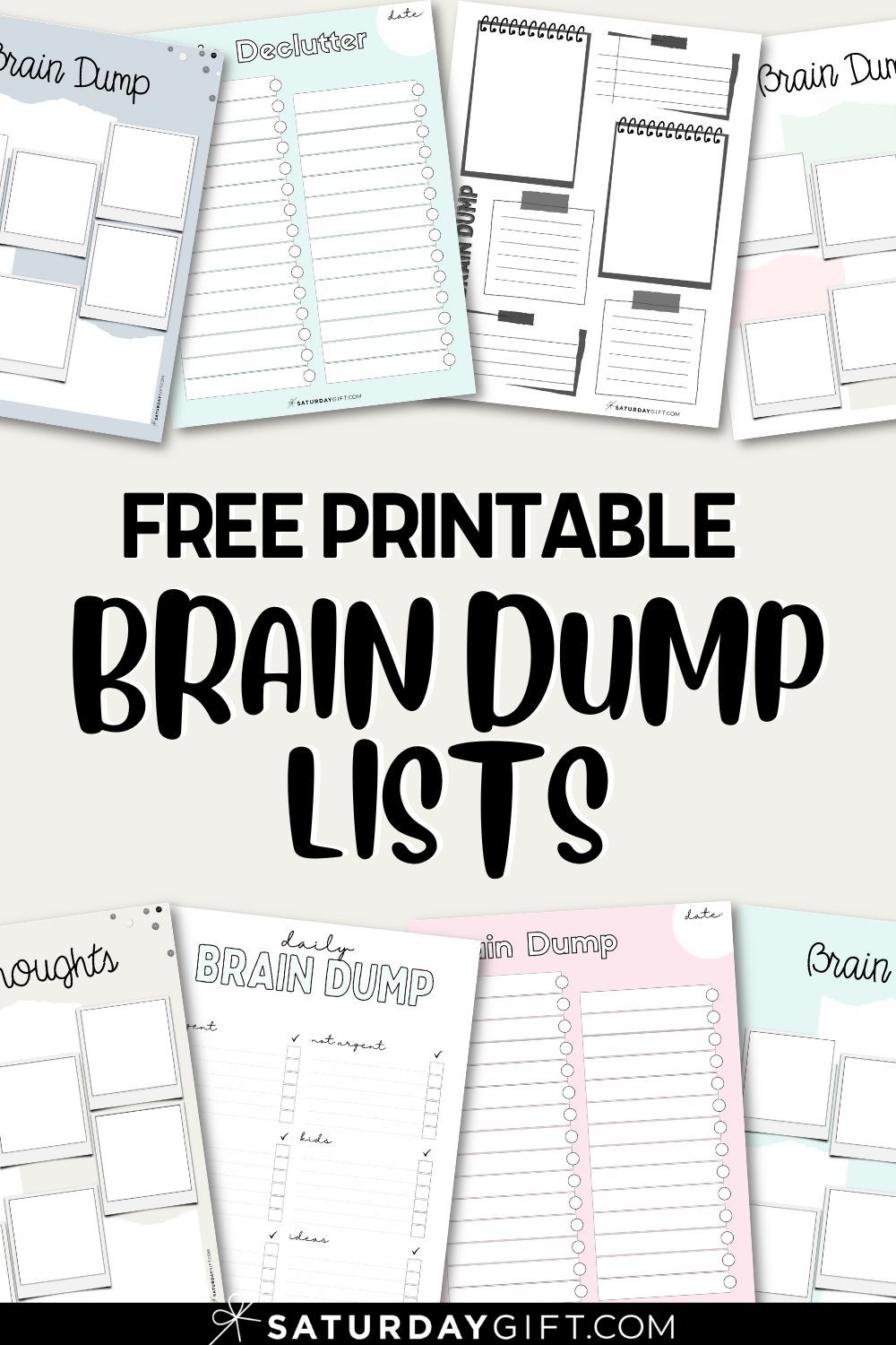 Free Printable Brain Dump Worksheet Templates Clear Your Mind
