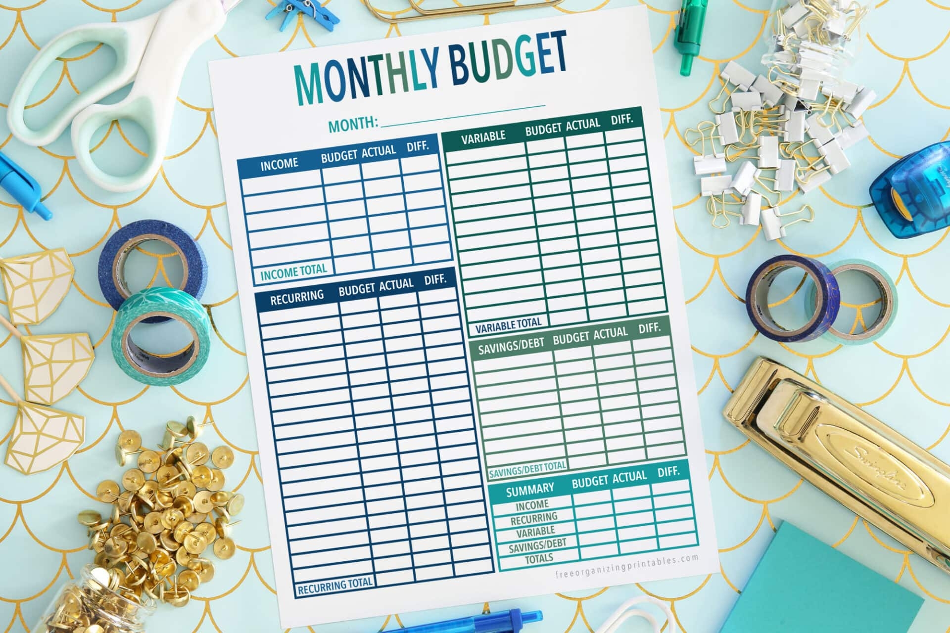 printable budget worksheet
