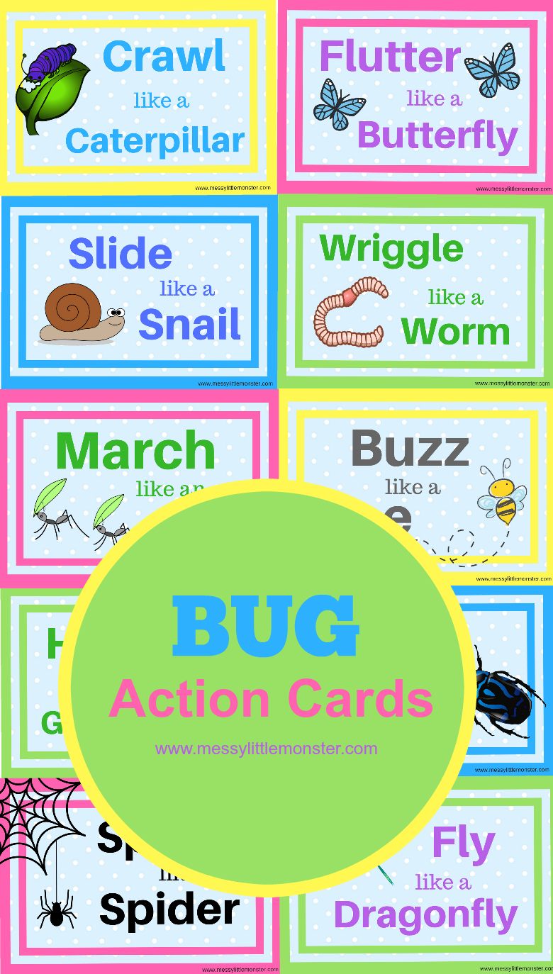Free Printable Bug Movement Cards Printable Cards