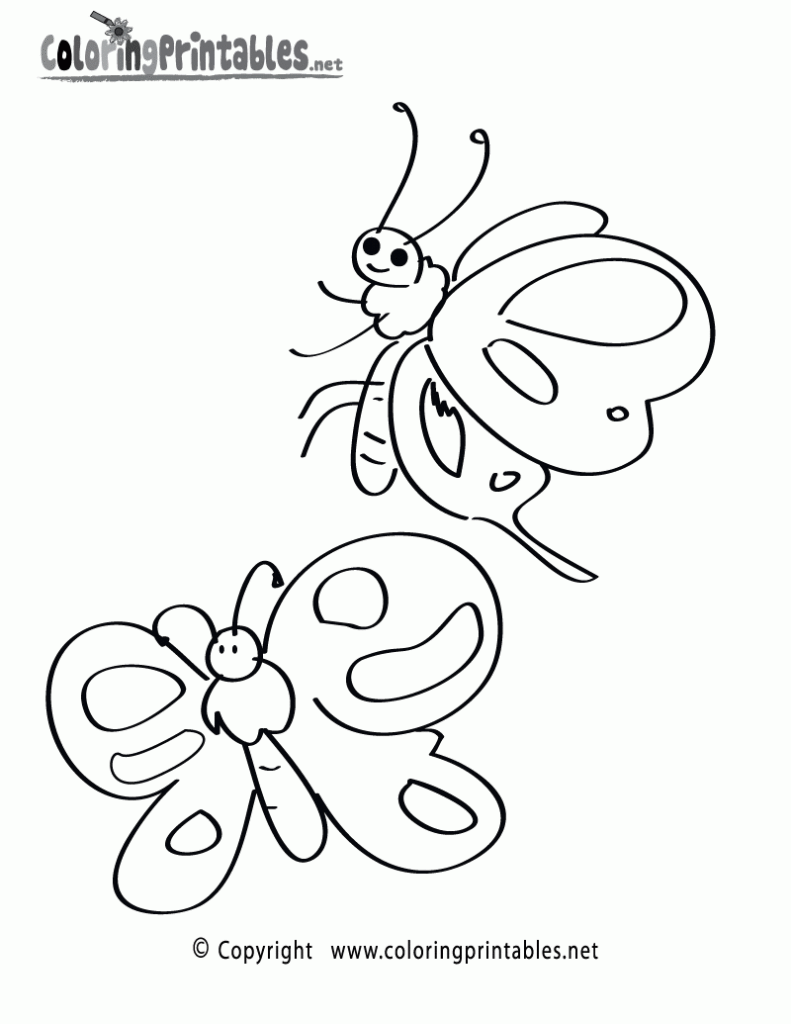 Free Printable Butterflies Coloring Page