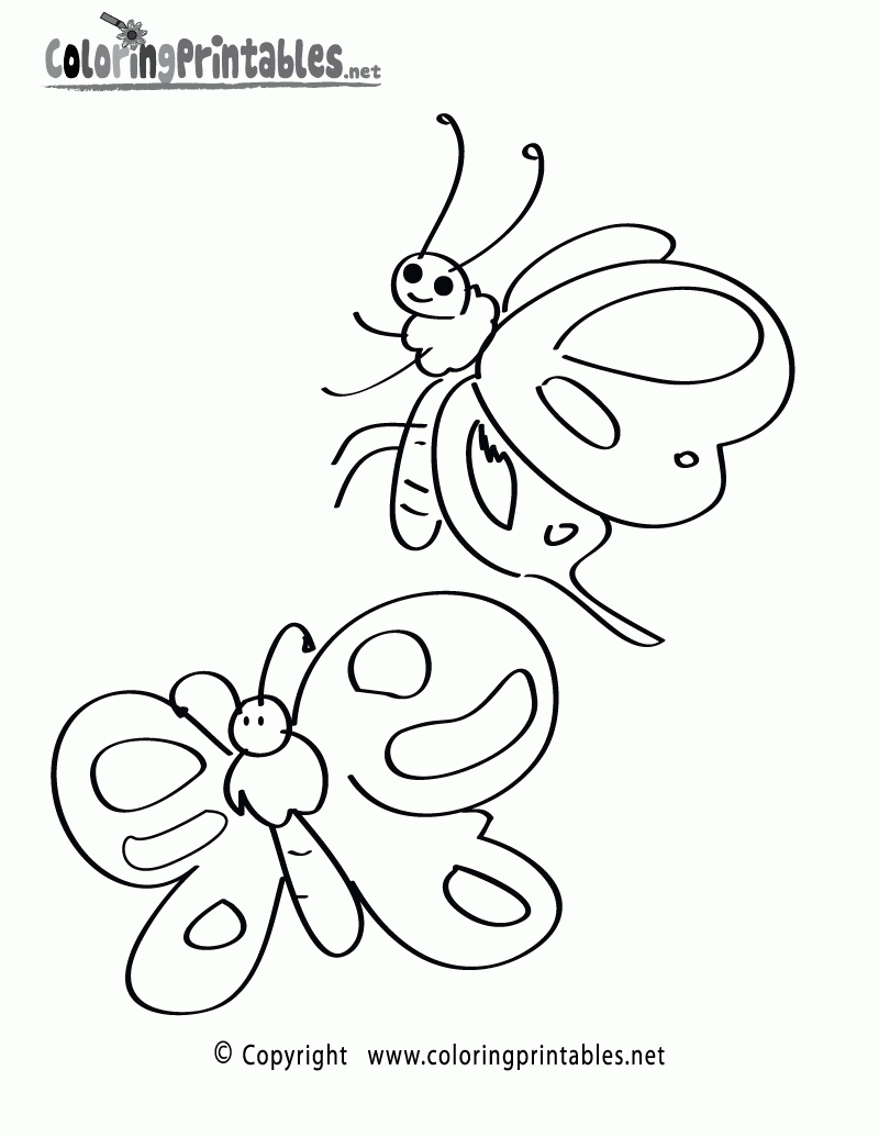 Free Printable Butterflies Coloring Page