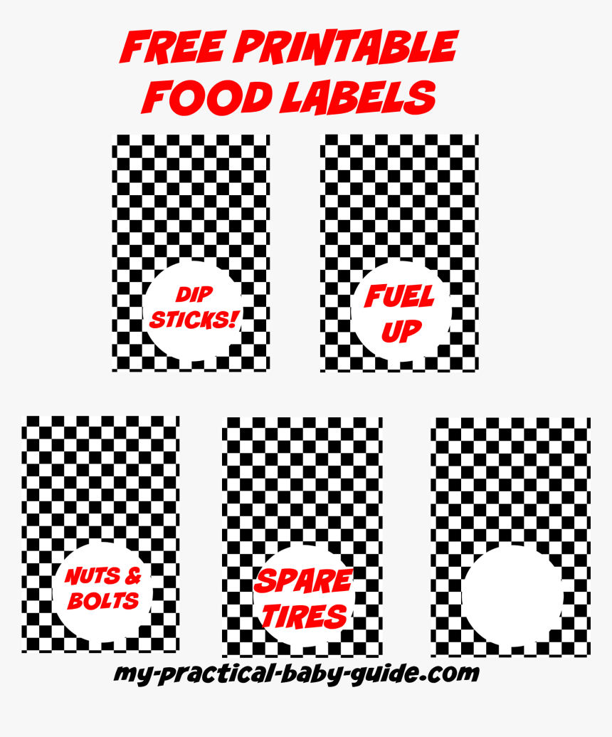 Free Printable Car Birthday Food Labels Free Printable Race Car Food 
