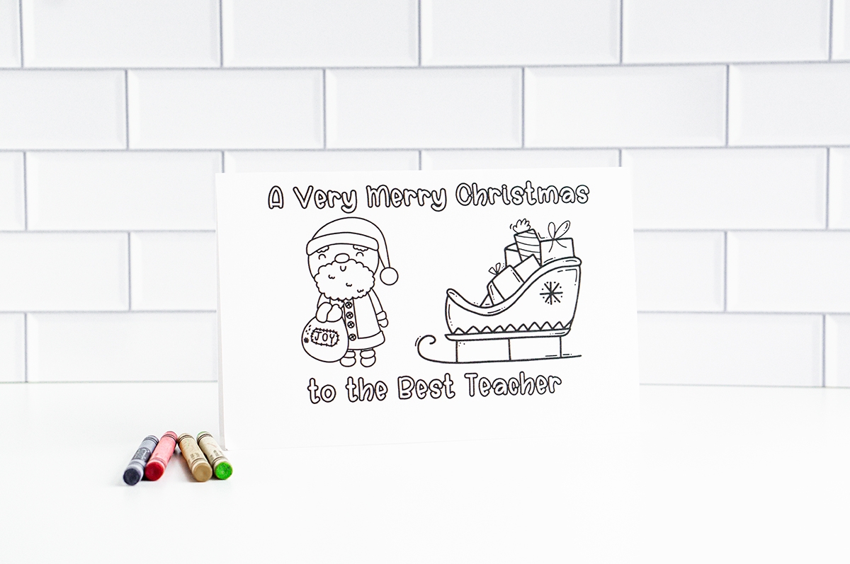 Free printable christmas cards to color 1 Mom Envy