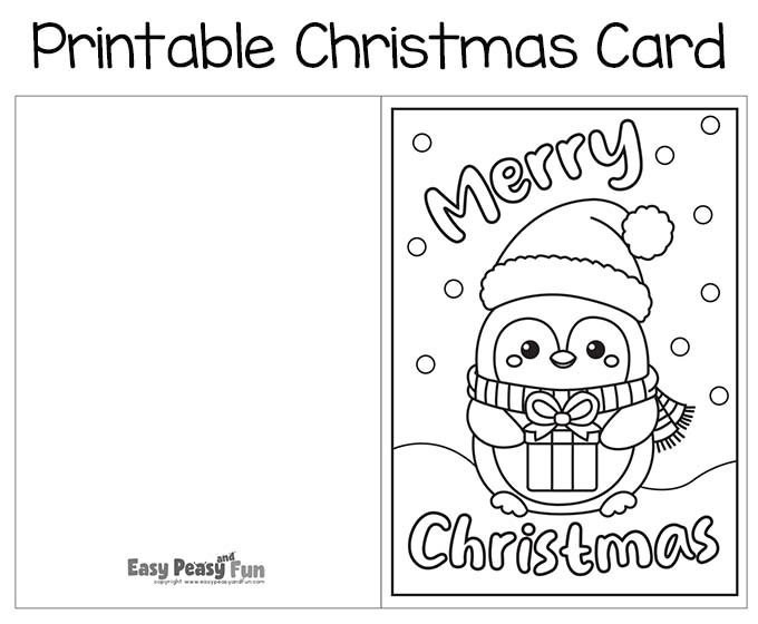 Free Printable Christmas Cards To Color Easy Peasy And Fun