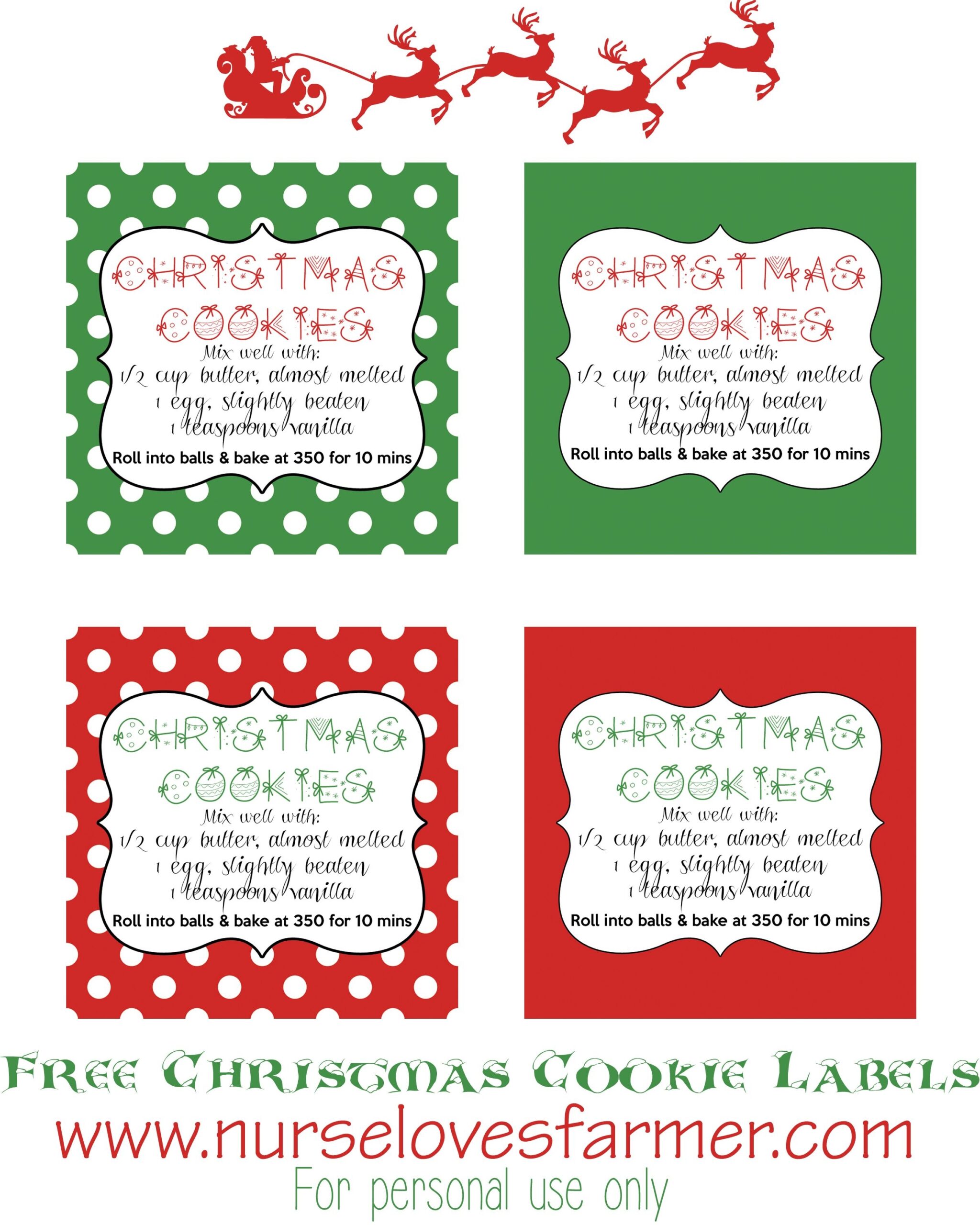 Free Printable Christmas Cookie Recipe Cards Howard M Gibson