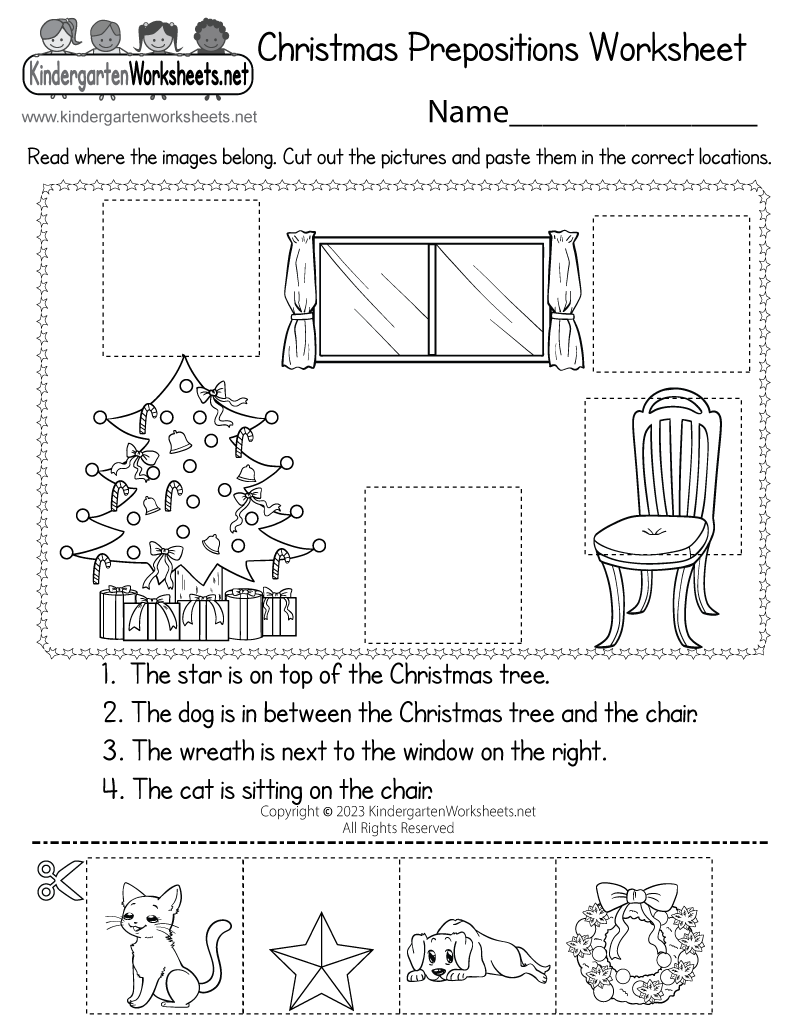 Free Printable Christmas Grammar Worksheet For Kindergarten