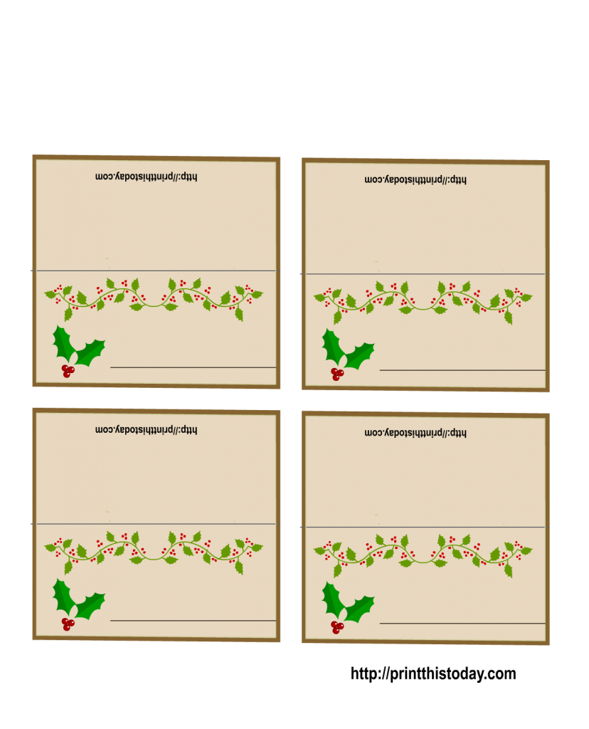 free printable christmas place cards pdf