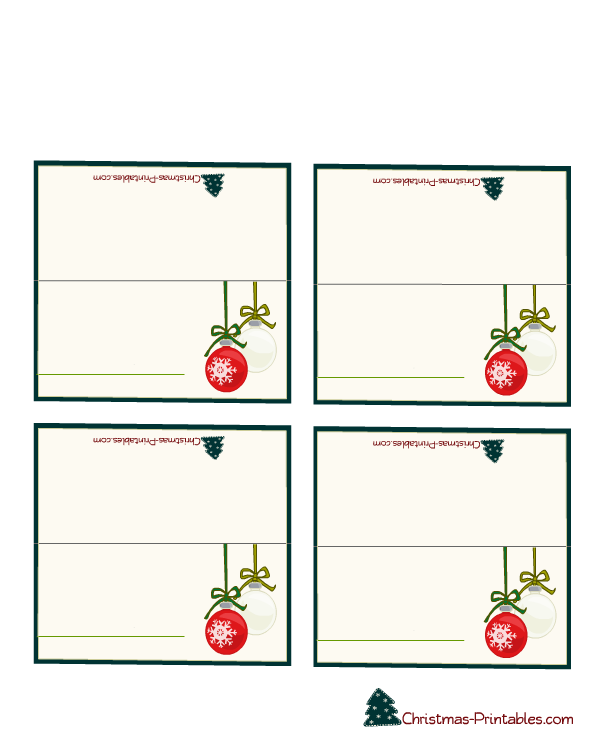 Free Printable Christmas Place Cards