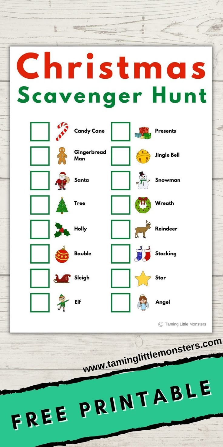  Free Printable Christmas Scavenger Hunt For Kids Christmas Scavenger 