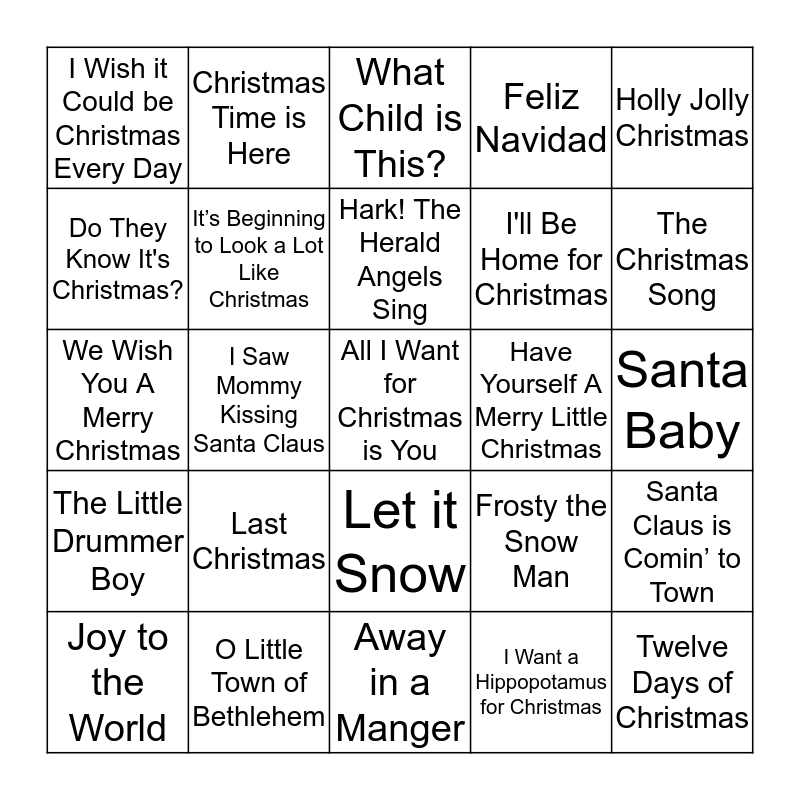 Free Printable Christmas Song Bingo Cards Free Printable Card