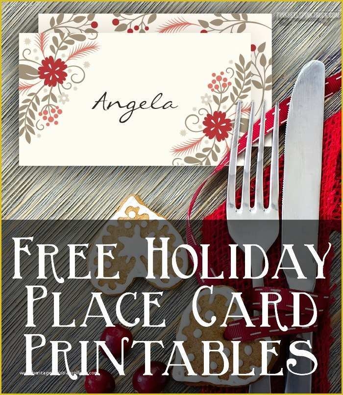 Free Printable Christmas Table Place Cards Template Of Place Cards 