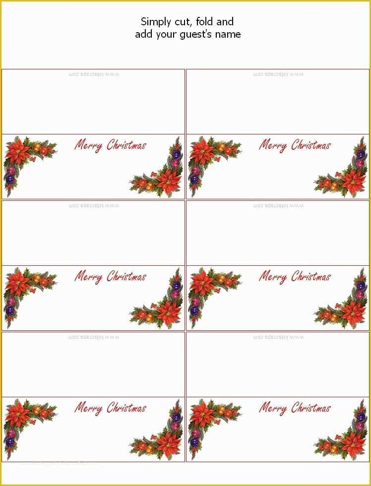 Free Printable Christmas Table Place Cards Template Of Place Cards 
