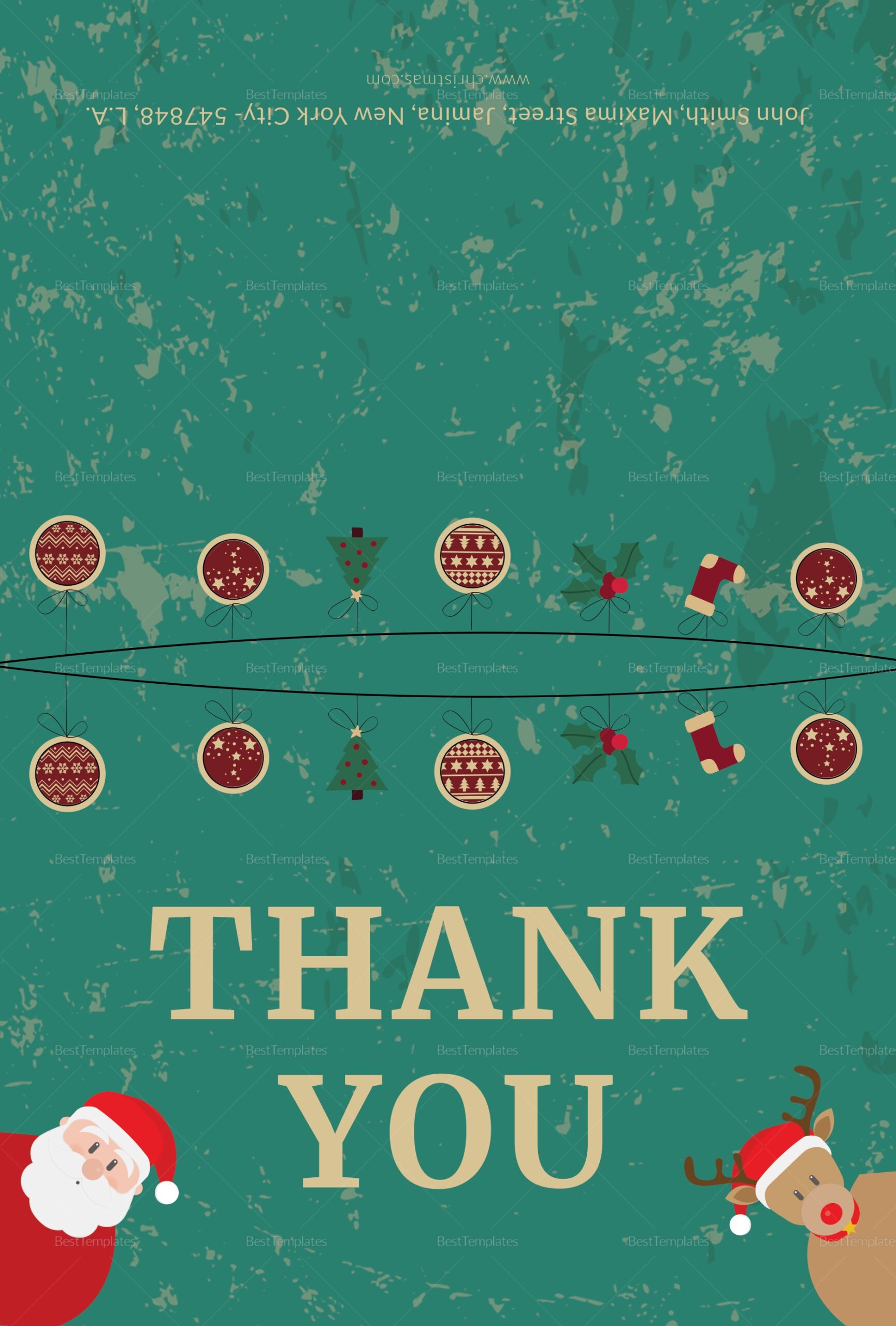 Free Printable Christmas Thank You Cards