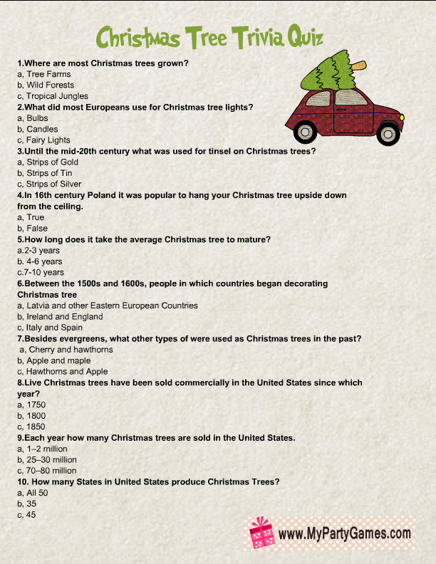 printable tree quiz