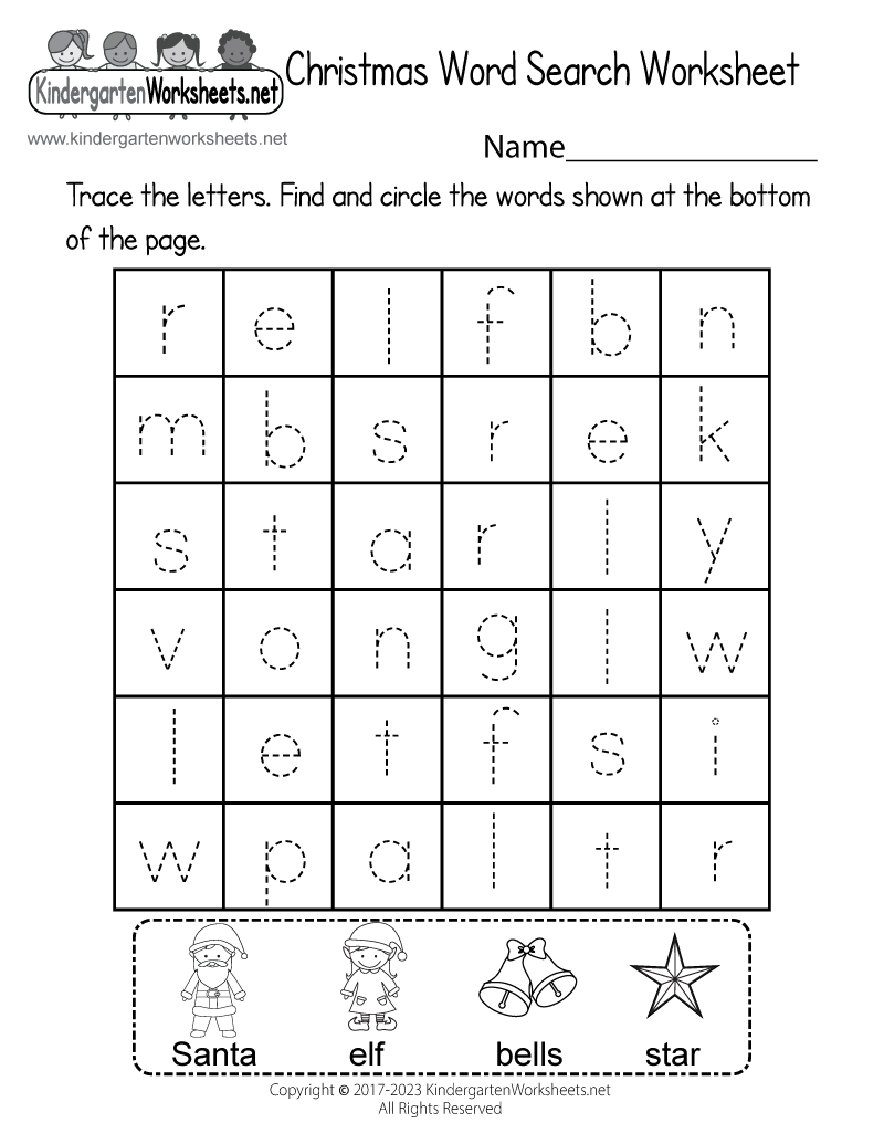 Free Printable Christmas Worksheet For Children In Kindergarten