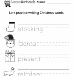 Free Printable Christmas Writing Worksheet For Preschool