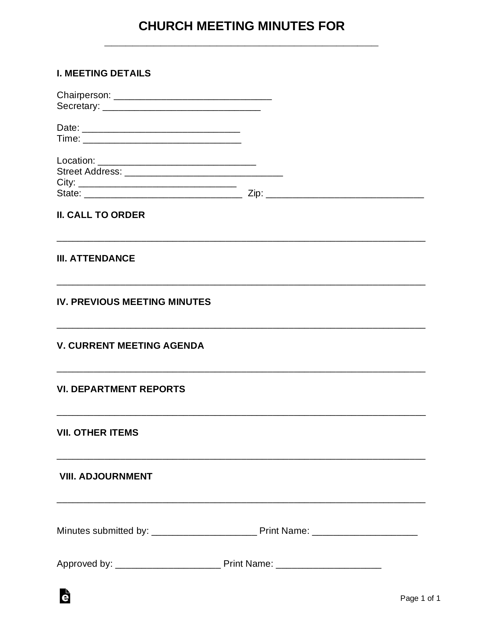 Free Printable Church Business Forms Printable Forms Free Online