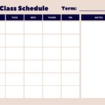 Free Printable Class Schedule Template Printable Forms Free Online