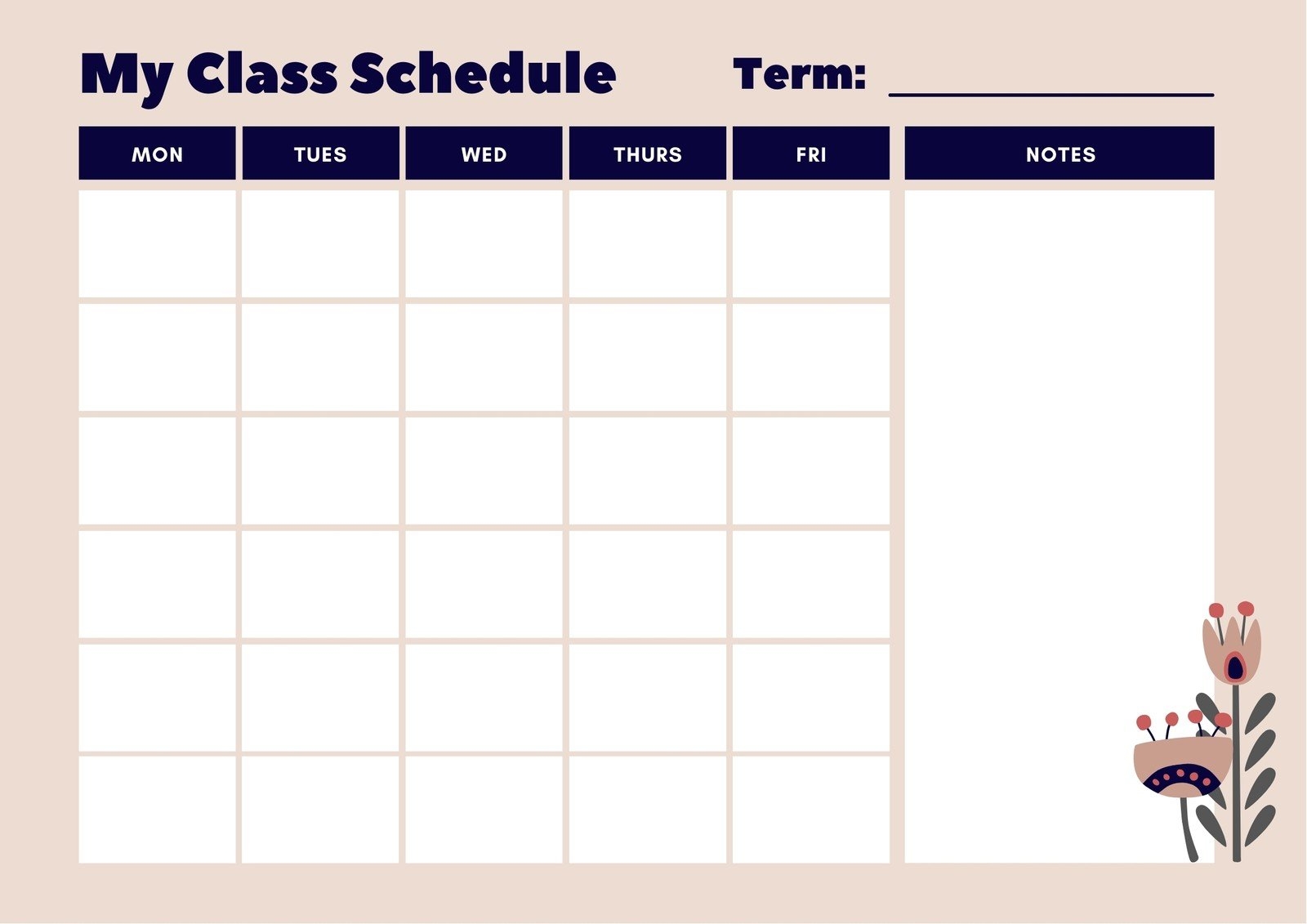 Free Printable Class Schedule Template Printable Forms Free Online